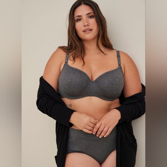 Torrid Full-Coverage Balconette Lightly Lined Heather 360° Back Smoothing™ Bra - Picture 2 of 11